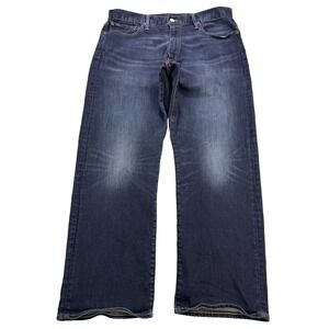 Polo Ralph Lauren Jeans Mens 36x30 Blue Thompson‎ Relaxed Straight Whisker Denim